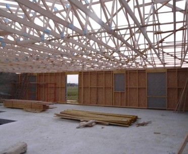 Fabrication d'une maison ossature bois vers Langon