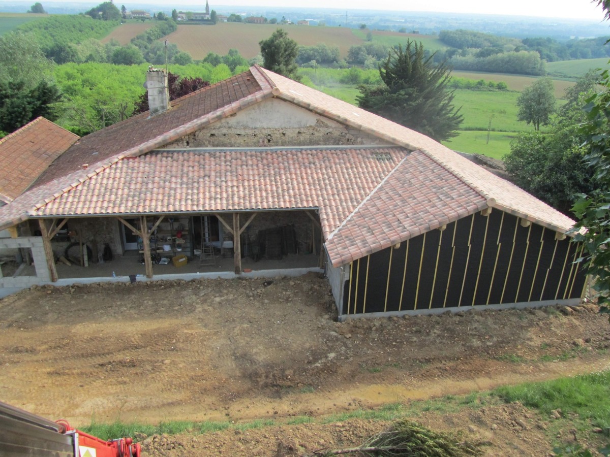 Rénovation de toiture et extension ossature bois à Langon